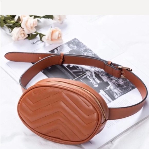 Evolving Always Handbags - New Cognac Color Belt Bag Compact & Roomy